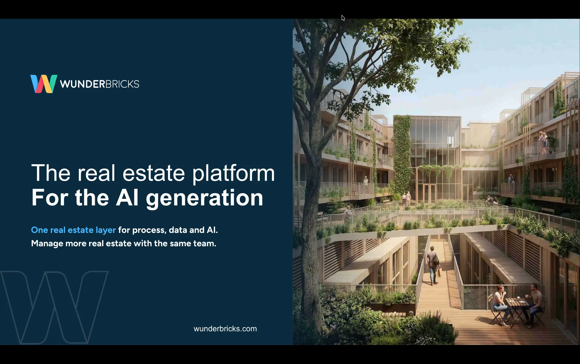 Wunderbricks branded visual presenting its real estate platform